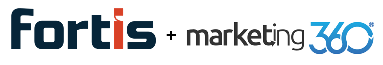 Fortis and marketing 360 logos combined